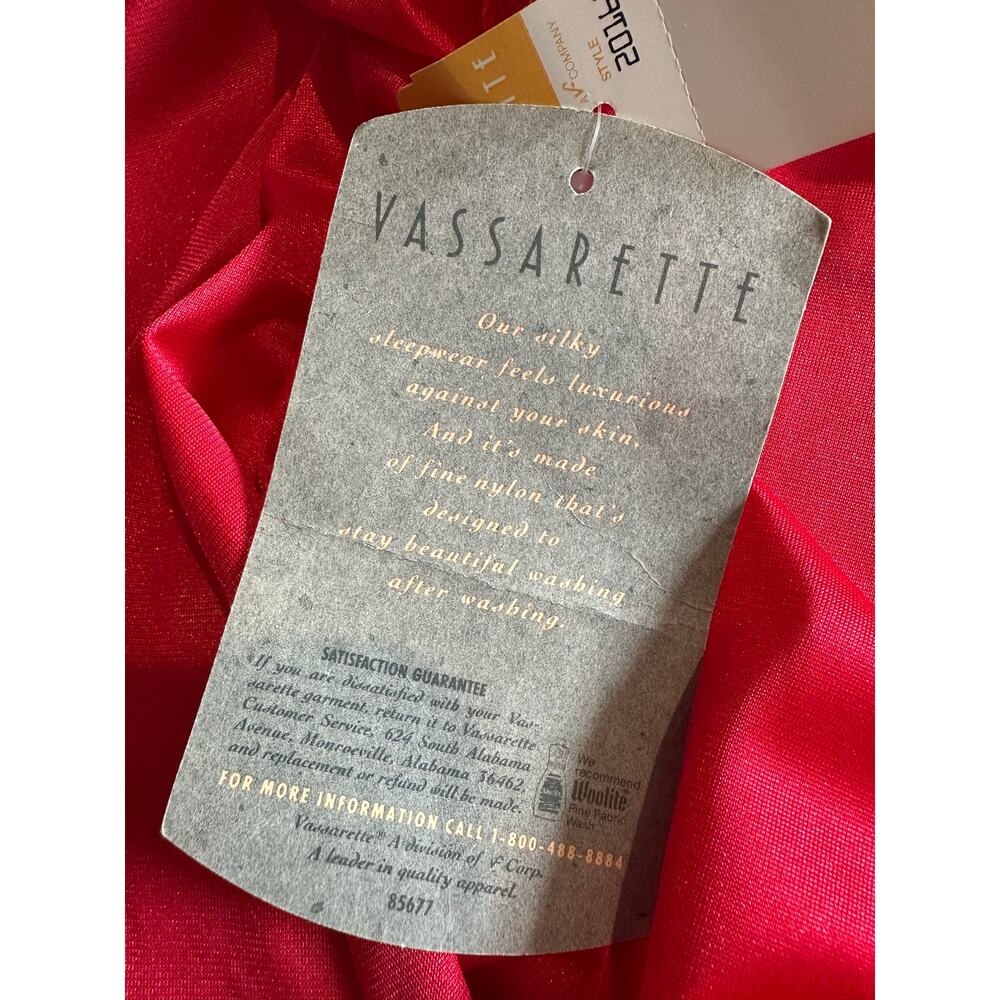 Vintage Deadstock Vassarette Nightie Mini Dress Slip Red M - Picture 4 of 12